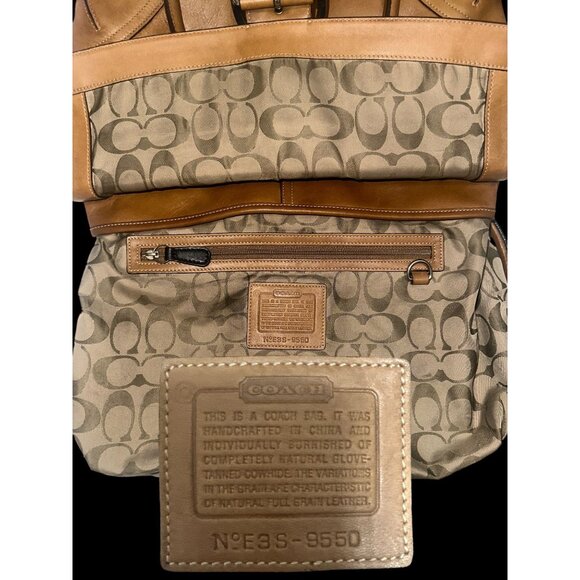 VTG Coach Soho Hampton Buckle Flap Satchel 9550 Tan Leather Nickel Y2K Bag - Picture 8 of 8